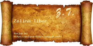 Zelina Tibor névjegykártya